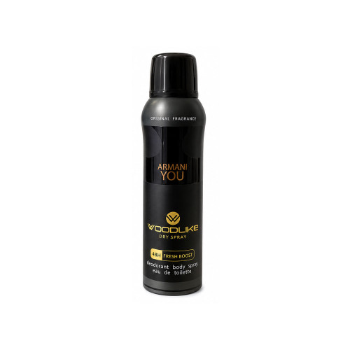 اسپری خوش بو کننده بدن وودلایک مدل ARMANI YOU (ویت یو) حجم 200 میلی لیتر